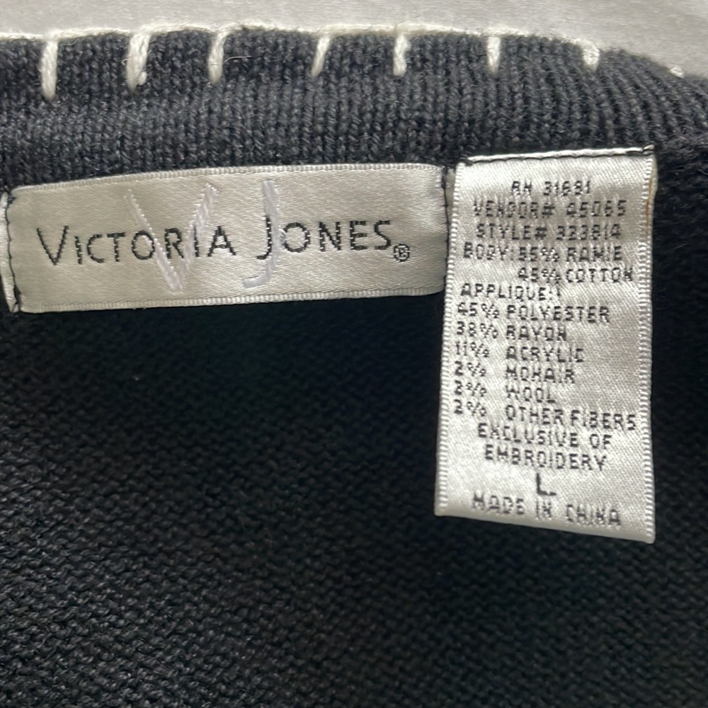 VTG Victoria Jones Embroidered Santa Cardigan Vest - Picture 5 of 8